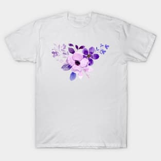 Purple Watercolor Wild Flower T-Shirt